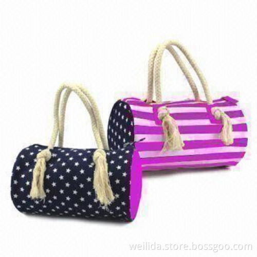 12oz Cotton Canvas Handbag with 2 Special Handles and Zipper Closure, Customized Colors are Accepted